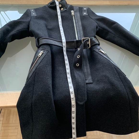 BNWT DIESEL SUELO  LEATHER WOOL JACKET TRENCH WINTER COAT SPRING SZ XXS - Picture 9 of 15